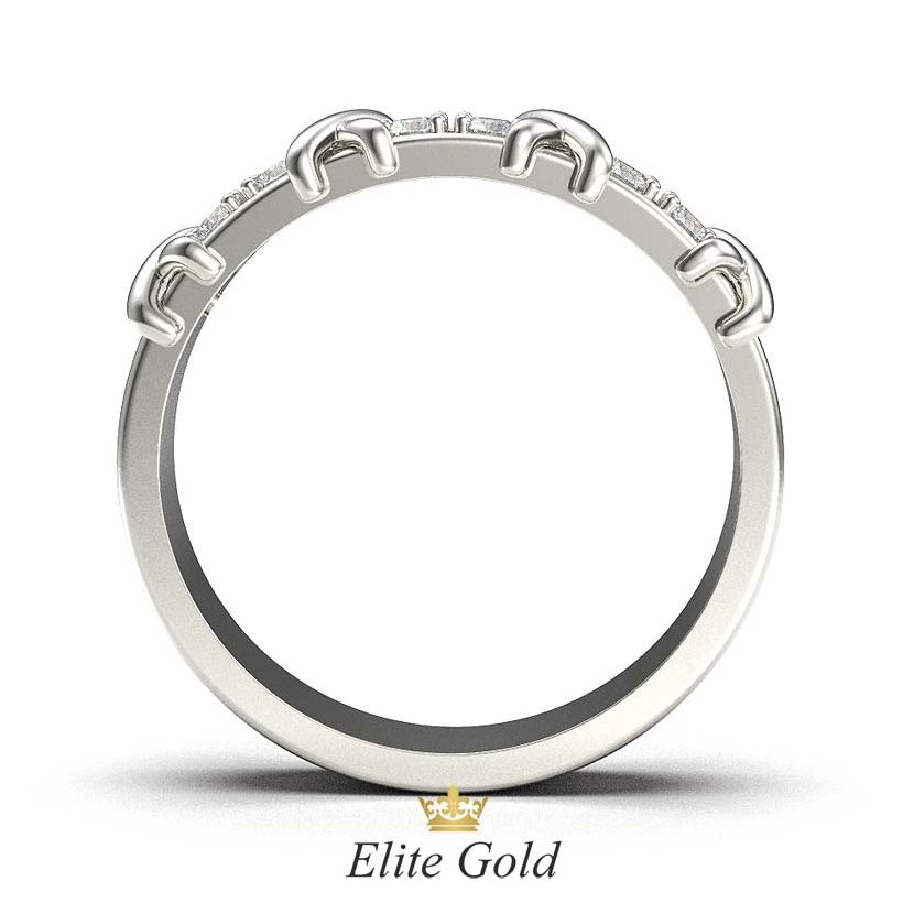 кольцо Caroline в белом золоте - вид сбоку