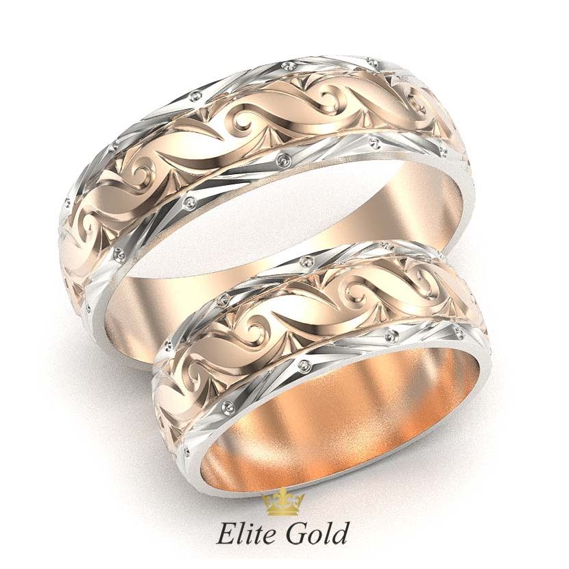кольца Espen в красном золоте с родированием