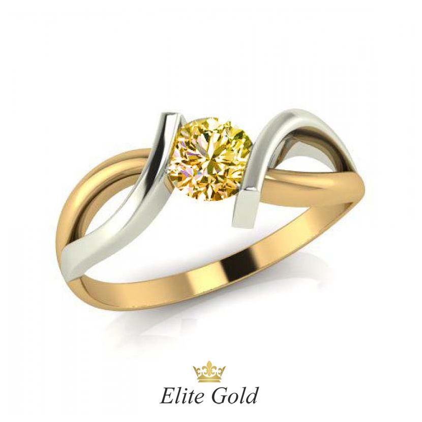 кольцо Fantasia с желтым камнем в центре