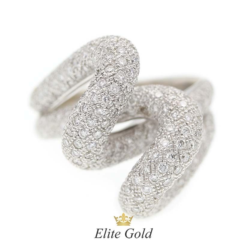 Авторское кольцо Regina с россыпью бриллиантов в белом золоте 750