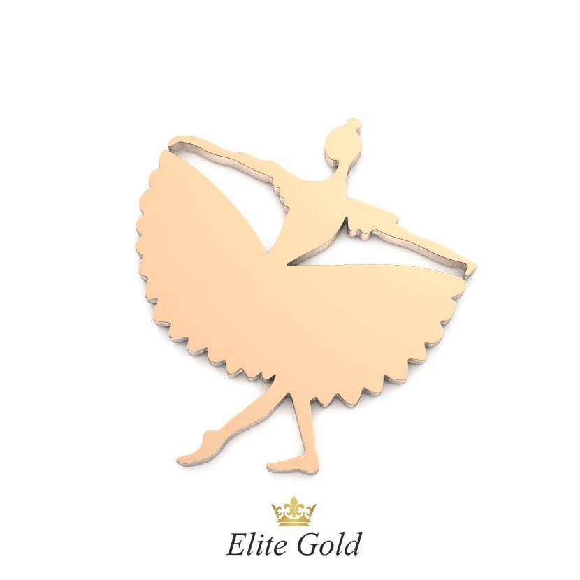 Золотая подвеска в виде танцующей балерины вид сзади