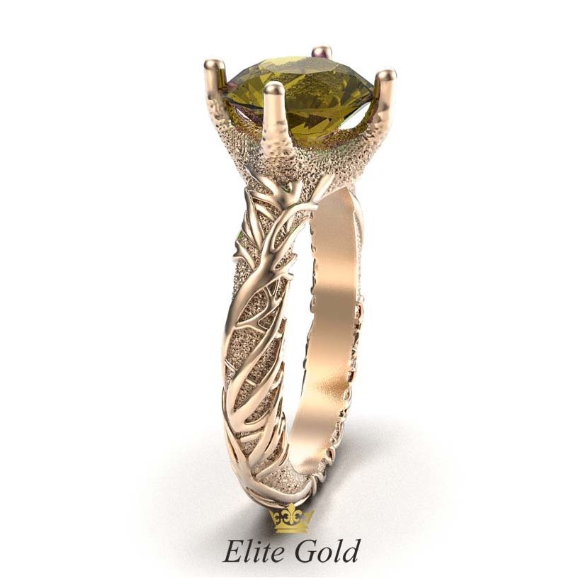 Фантазийное кольцо Drea в красном золоте - вид