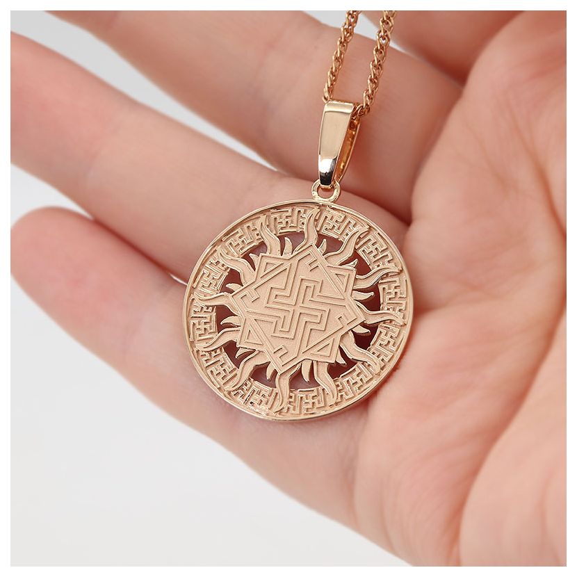 Славянский оберег Валькирия - золотой кулон