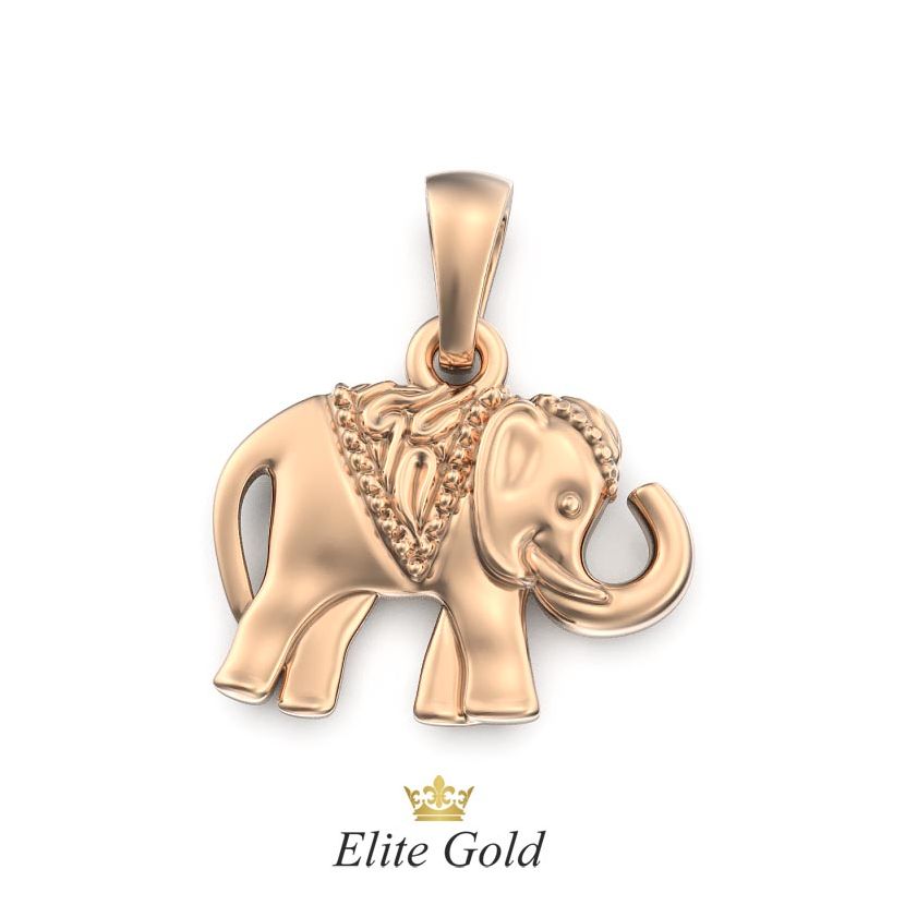 Золотой кулон с изображением слона