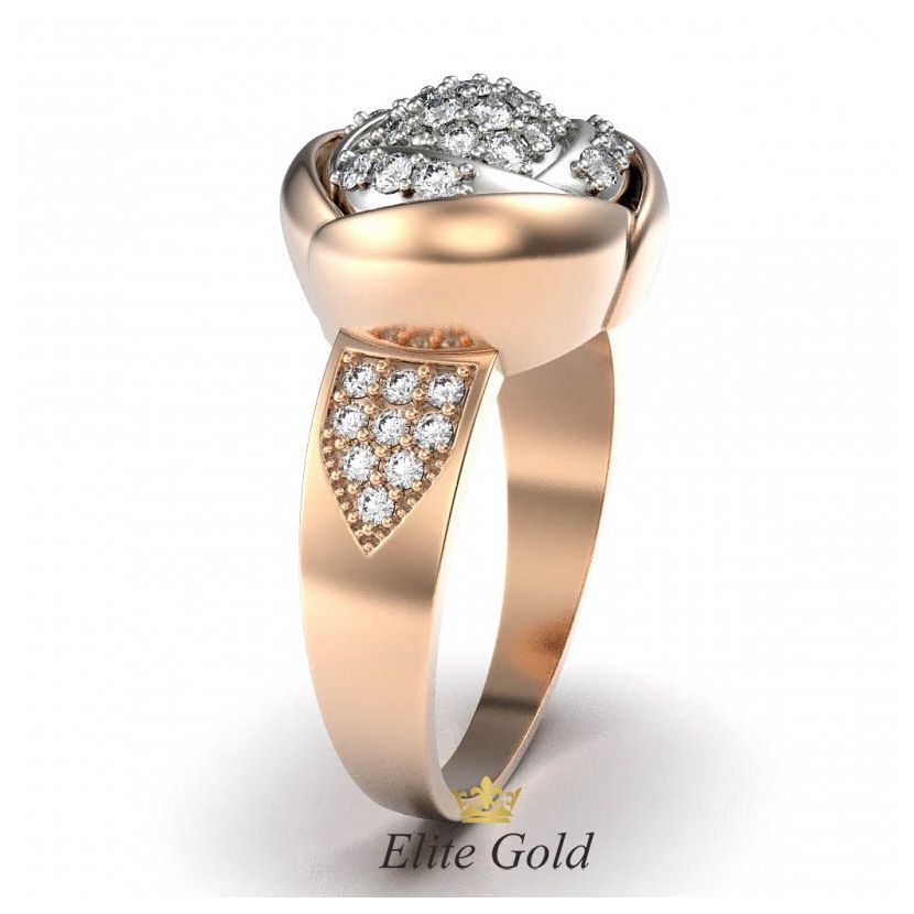 Золотое женское кольцо Isabella в виде цветка усыпанного камнями