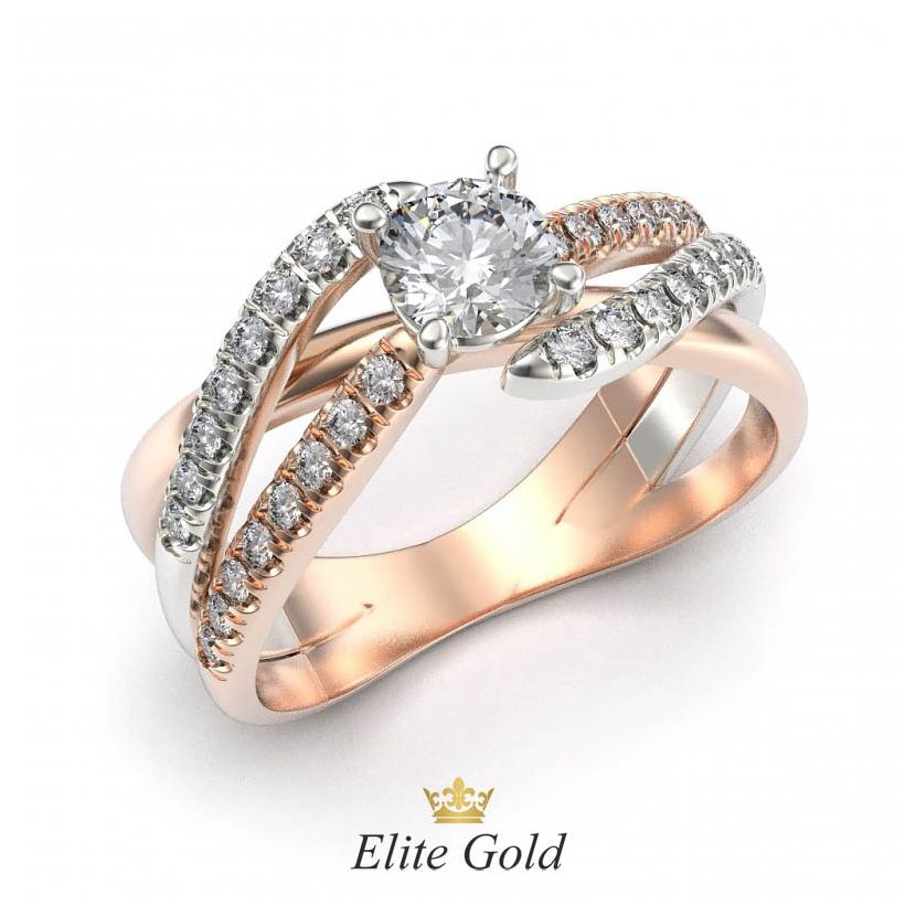 Золотое женское кольцо Irisa в камнях