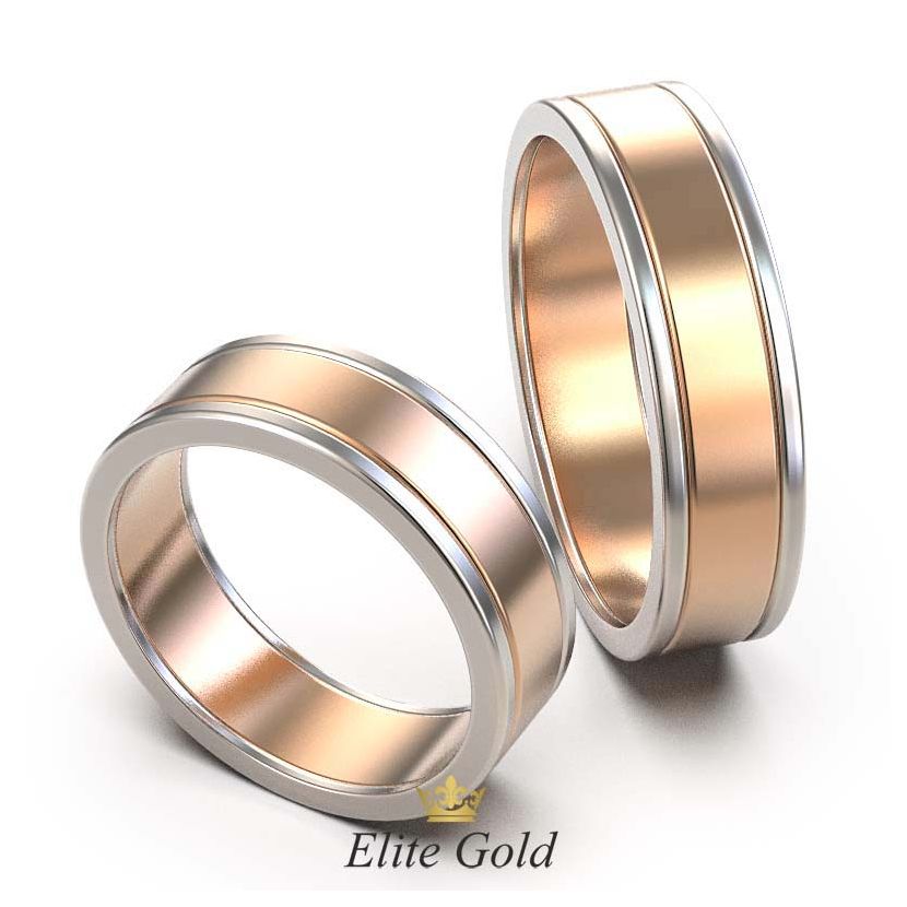 Классические обручальные кольца Curon в комбинированном золоте