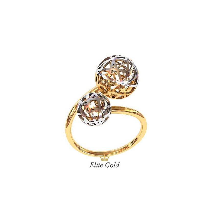 Дизайнерское тонкое кольцо Naya в комбинированном золоте