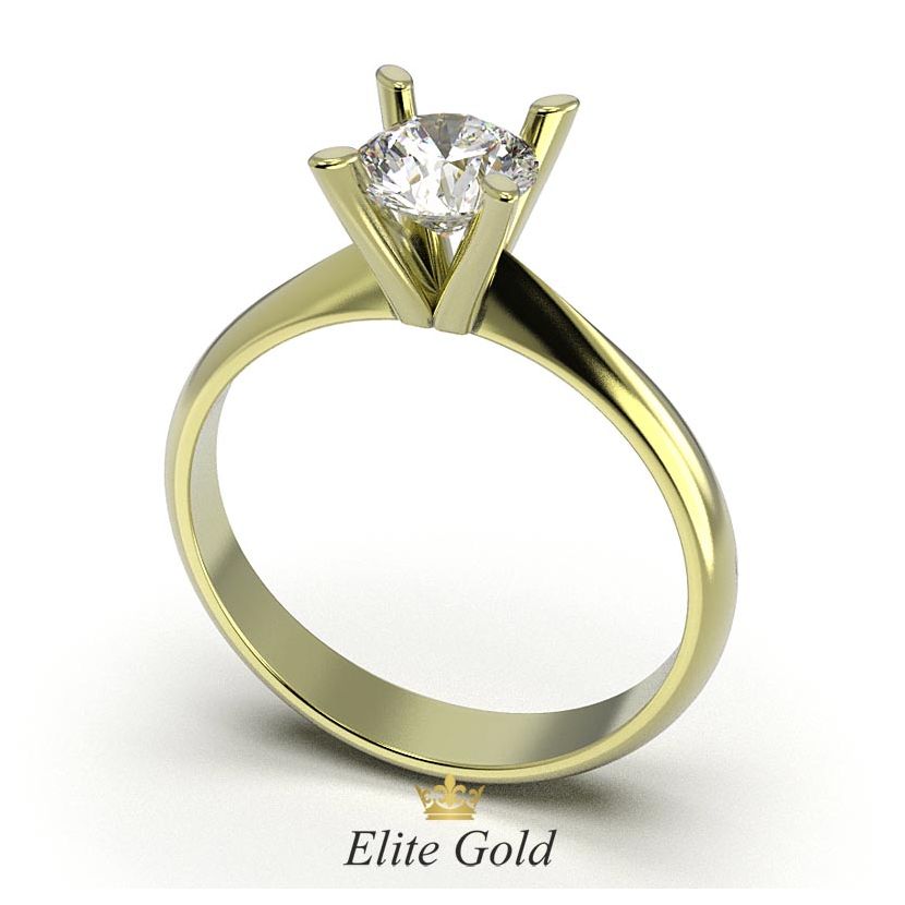 кольцо Jewel с крупным камнем в лимонном золоте