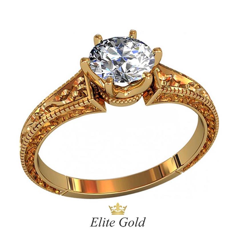 кольцо Darcie с узорным ободком в красном золоте 585