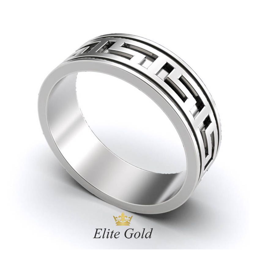 Авторское обручальное рельефное кольцо в стиле бренда Версаче