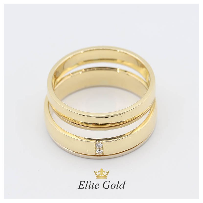 Элегантные обручальные кольца Mabel в двух цветах золота