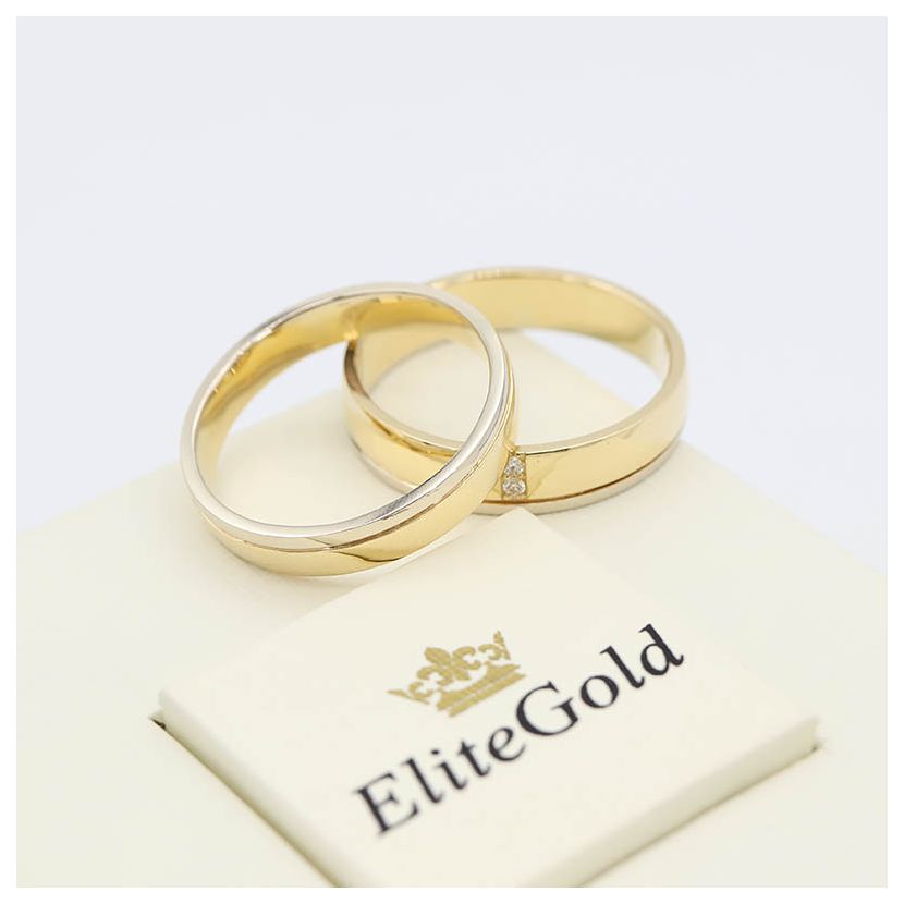 Элегантные обручальные кольца Mabel в двух цветах золота