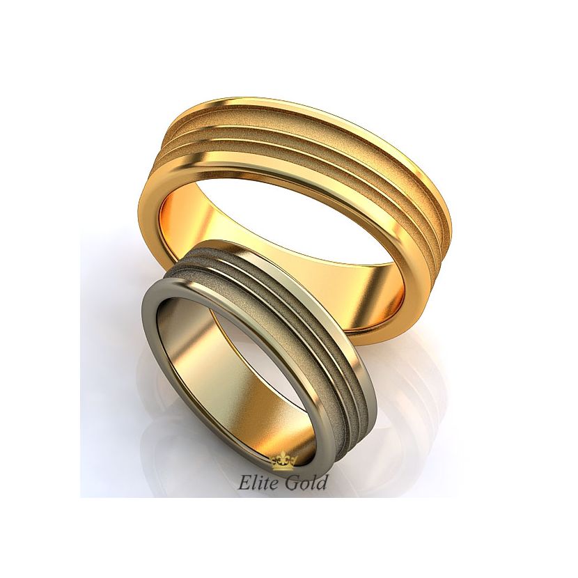 Лаконичные обручальные кольца Casados с сочетанием фактур