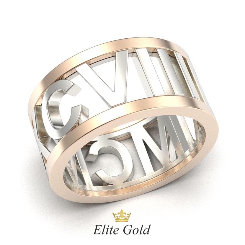 кольцо Mave с римскими цифрами по ободку