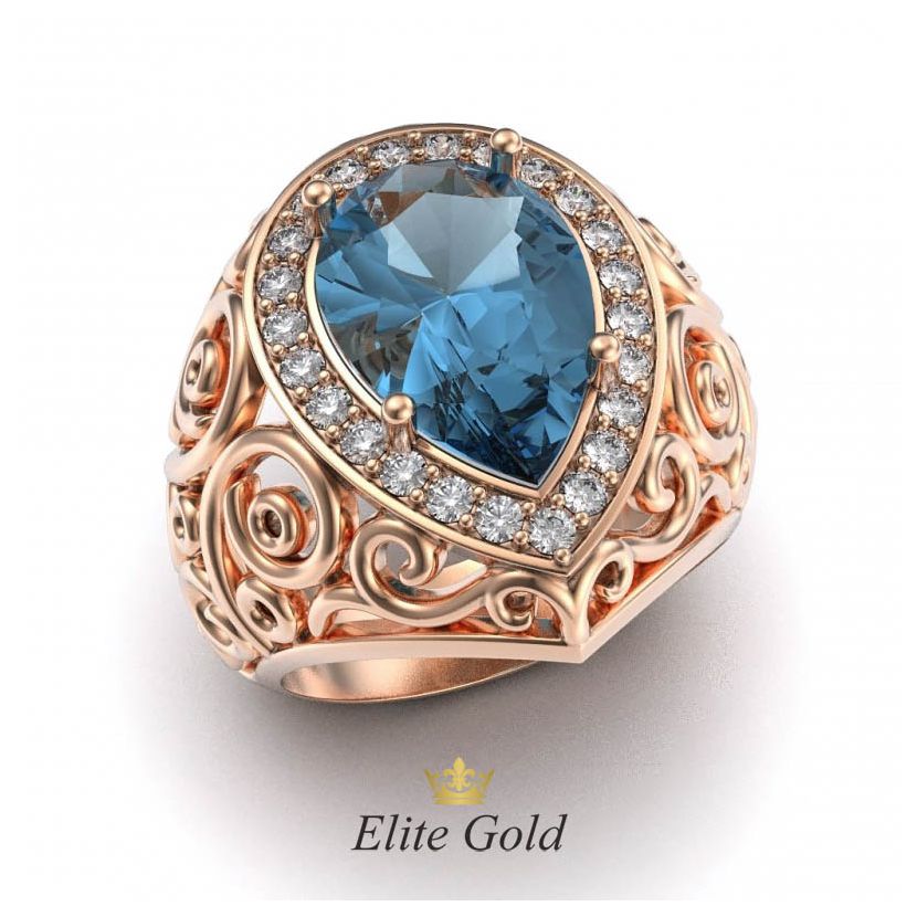 Эксклюзивный женский перстень Lаgrima pura с крупным камнем купить от 42844 грн