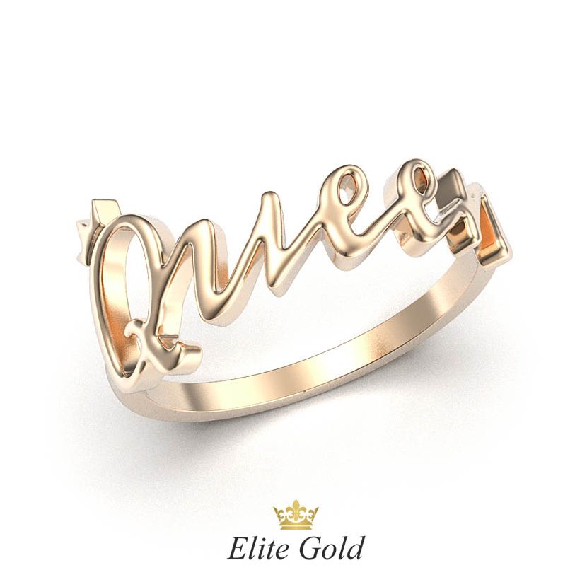 Авторское кольцо в виде надписи Queen