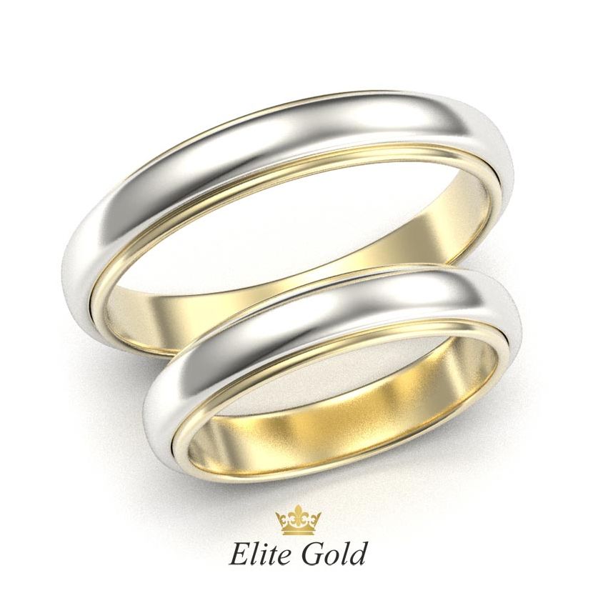 обручальные кольца Fabielle в белом и желтом золоте