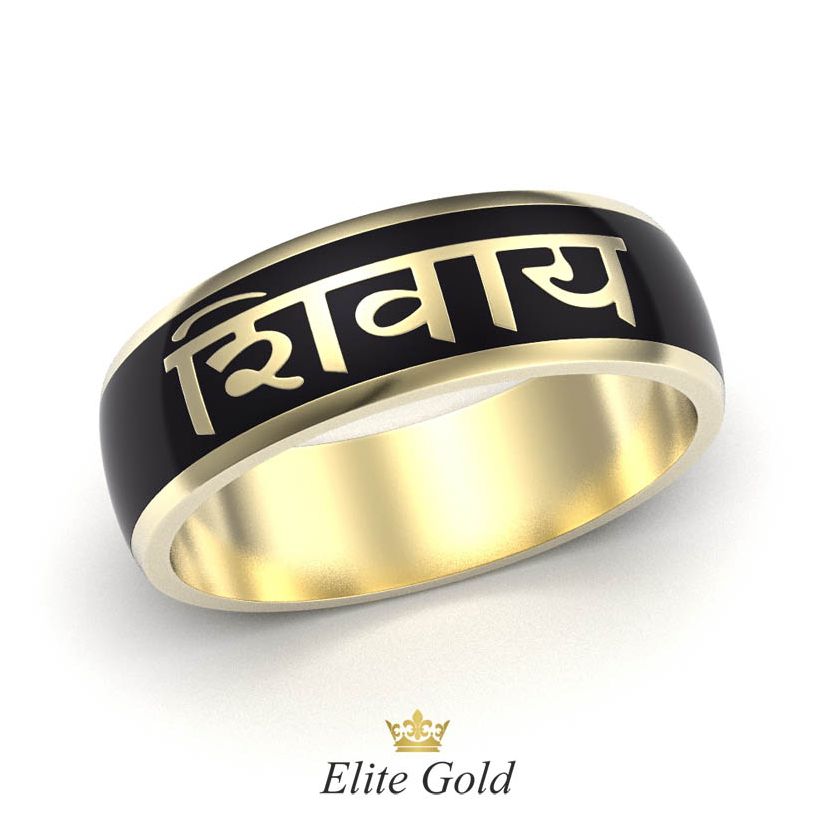 кольцо Mantra с эмалью - вид с разных сторон