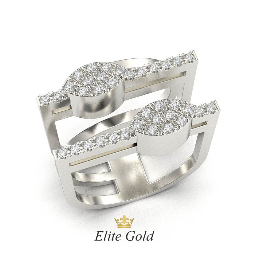 кольцо Gianna с подвижными элементами в белом золоте