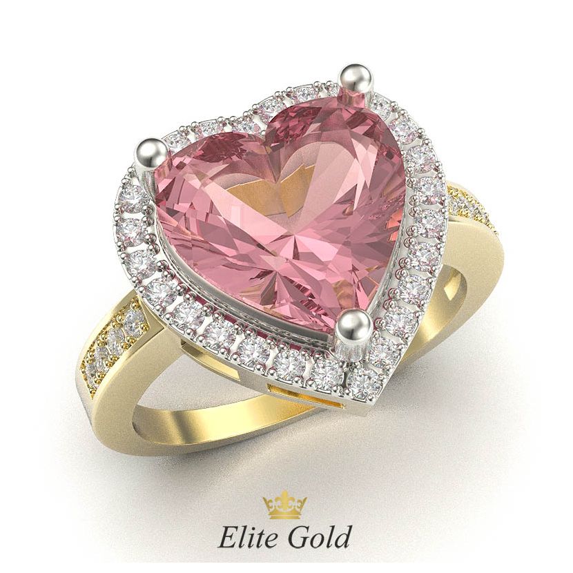 кольцо Enamora с крупным розовым камнем