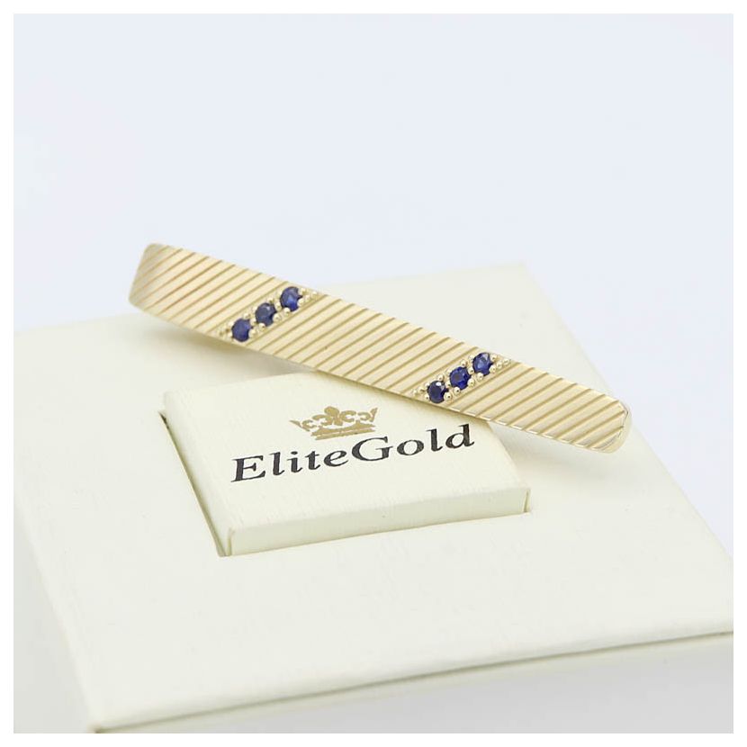 зажим для галстука в желтом (евро) золоте 585