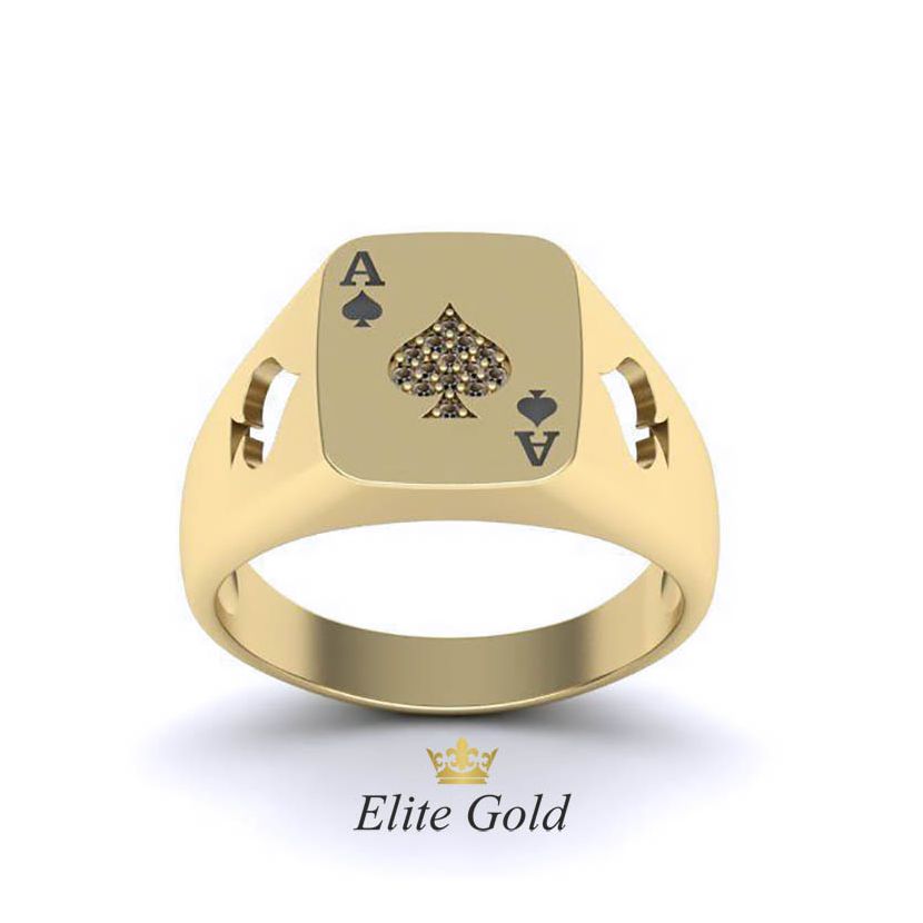 Авторское кольцо Ace Poker с эмалью и камнями