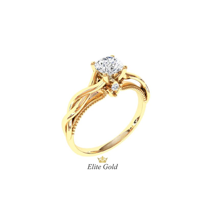 кольцо Triss с белыми камнями в красном золоте
