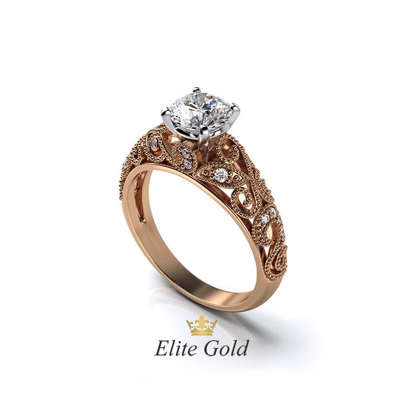 Bespoke engagement Nika ring with floral design