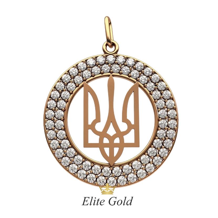 Bespoke Ukrainian Trident pendant with halo